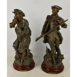 A pair of late 19th century spelter figures,