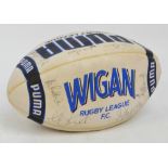 A signed Wigan Rugby League ball, signatures include Kris Radlinski, Shaun Edwards, Andy Farrell,