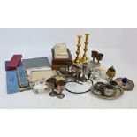 A small quantity of plated items including cased and loose flatware and cutlery, a rose bowl, vase,