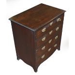 A late George III mahogany chest of small proportions,