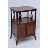 A mahogany side cupboard, with twin doors enclosing a fitted interior and single shelf, 47 x 44cm.