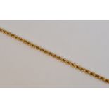 A 9ct yellow gold rope twist link choker necklace, length 39cm, approx 4.3g.