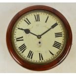 A late 19th century mahogany framed wall clock,