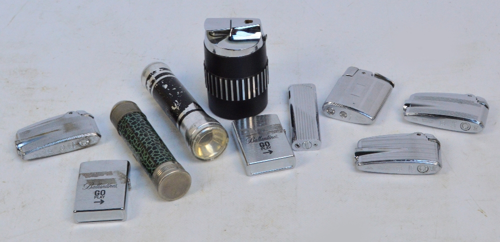 A small collection of various lighters comprising five Ronson examples,