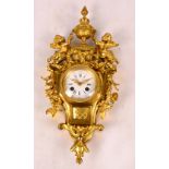 A 19th century ormolu cartel wall clock,