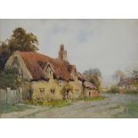 JOSH FISHER; watercolour, "Old Cottage, Derbyshire",