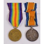 A pair of WWI medals awarded to 6536 Pte. F.Burgess. S.Lan.R.