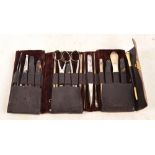 A late 19th century leather cased folding travelling minor surgery set by S.