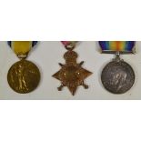A WWI trio medal group awarded to 7190 Private P. Storah, Lancashire Fusiliers.