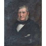 19TH CENURY ENGLISH SCHOOL; portrait of a gent with mutton chop sideburns and wearing bow tie,