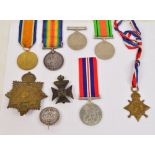 A small collection of medals comprising a British War Medal and Victory Medal awarded to 245416 Pte.