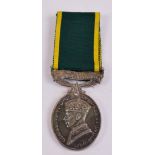 A George VI Territorial Efficiency Medal with Union of South Africa bar awarded to S/Sgt. G.W.