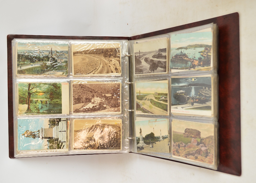 POSTCARDS; Devon, large collection in a slot-in album, much earlier 1900s, Clovelly, Plymouth,