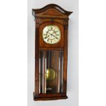 GUSTAV BECKER; an early 20th century walnut cased eight day spring driven Vienna wall clock,