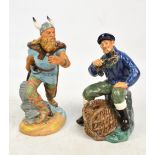 Two Royal Doulton figures; HN2317 "The Lobster Man" and HN2375 "Viking", matt finish.