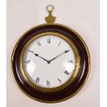 A late 18th century mahogany and brass bound sedan clock,