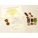 A group of six WWII medals awarded to William Edward Hancock of the Royal Artillery comprising War