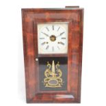 A late 19th century American mahogany cased rectangular wall clock,