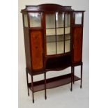 An Edwardian mahogany and marquetry inlaid display cabinet,