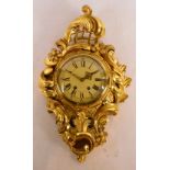 An unusual Swedish giltwood wall clock,