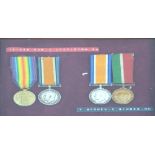 Two pairs of WWI medals awarded to 161223. Dvr. J.Littleton. R.A. and Y.Sidney.C.Singer. M.