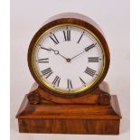 A small 19th century walnut cased drum timepiece,