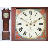 An early to mid 19th century oak and mahogany longcase clock,