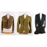 A Meyer & Mortimer 1943 khaki jacket, a mess jacket and trousers,