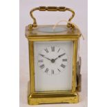 An early 20th century brass carriage clock,