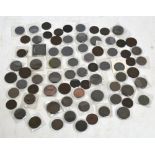 A large quantity of George III copper coins, cartwheel pennies and tuppences (approx 75).