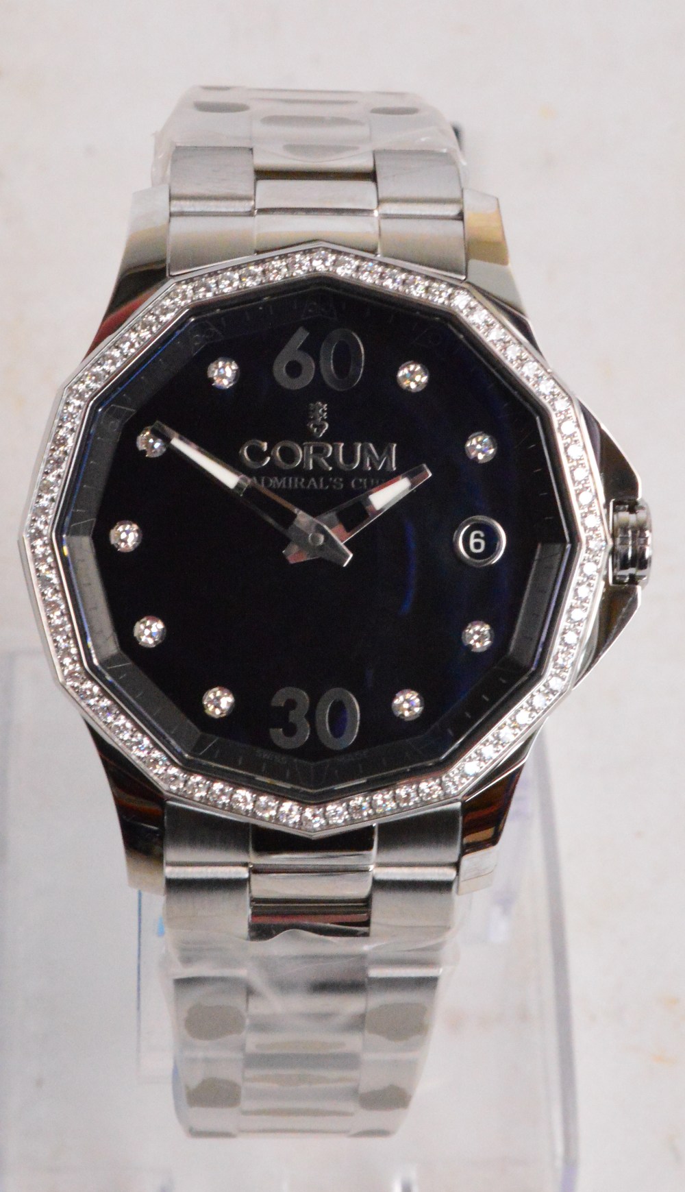 CORUM; an unworn Admiral's Cup Legend 38 diamond set wristwatch,