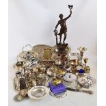 A quantity of electroplated items to include various baskets, wine glasses,