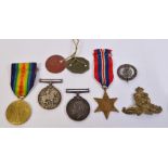 A WWI British War Medal and Victory Medal awarded to 35814 Pte. J.West. Manch.R.