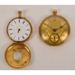 An early 20th century 18ct yellow gold cased open face key wind pocket watch,