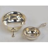 A Victorian hallmarked silver circular sugar bowl with shaped rim,
