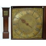 An 18th century brass 11" square longcase clock dial inscribed "Harland,