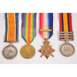 A group of four medals awarded to the same recipient;