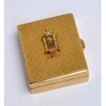 CARTIER; an early 20th century 14ct yellow gold rectangular snuff box,