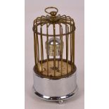 A novelty German birdcage automaton clock,