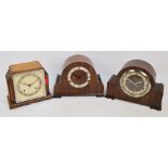 An Art Deco style oak mantel clock,