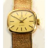 MARVIN; a 9ct yellow gold cased quartz lady's wristwatch,