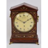 A Regency mahogany and brass inlaid bracket clock,