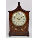 A Regency mahogany and brass inlaid bracket clock,