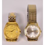 BULOVA; a gold plated stainless steel automatic gentleman's wristwatch with 25 jewels,