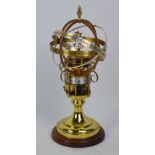 A modern limited edition brass and silver orrery clock by the St. James's House Company, no.