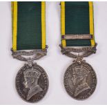 Two George VI Territorial Efficiency Medals awarded to 925803 Gnr. A.Dunne. R.A. and 4186522 Sjt. O.