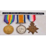 A WWI medal trio group awarded to 1733. Pte. H.Wyatt. Ches.Reg.