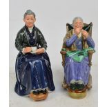 Two Royal Doulton figures; HN2322 "The Cup Of Tea" and HN2352 "A Stitch In Time".