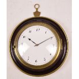 A late 18th century mahogany and brass bound sedan clock,