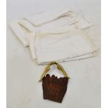 A quantity of table linen, a pair of child's leather gloves,